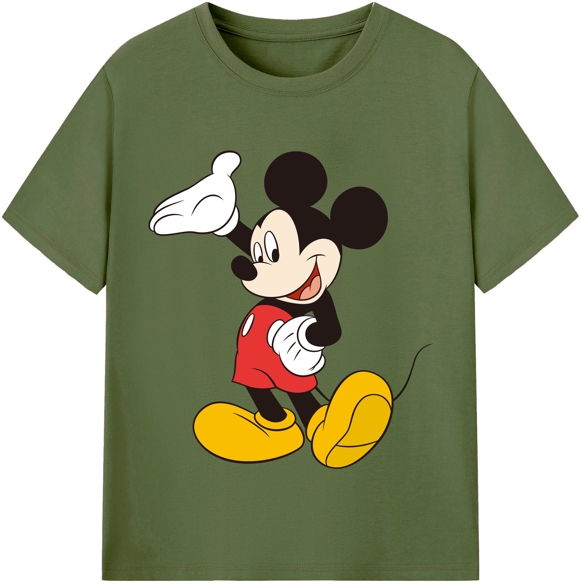 （画像用） ミッキーマウス Mickey Mouse 綿100％半袖Tシャツ（フロントプリント）